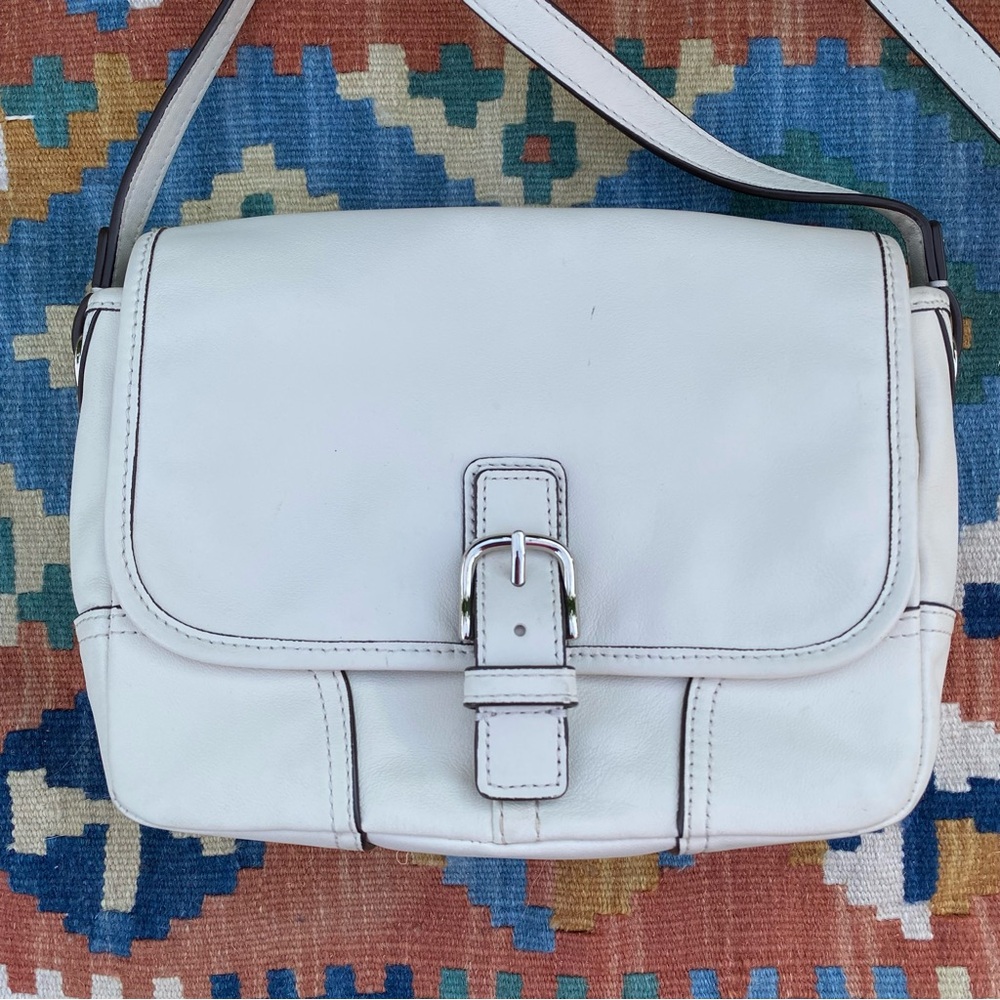 Coach Hadley Leather Field Bag Crossbody - Ivory